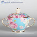 15pcs Blue Flower Painting Classic Coffee And Tea Set, Fine Ceramic Coffee Sets Made In China